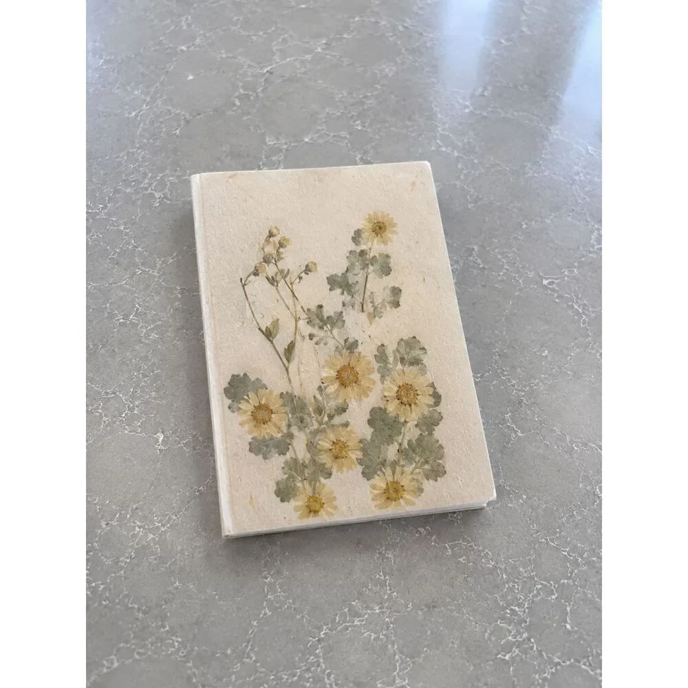 Handmade Pressed Flower Journal Textured Paper Notebook